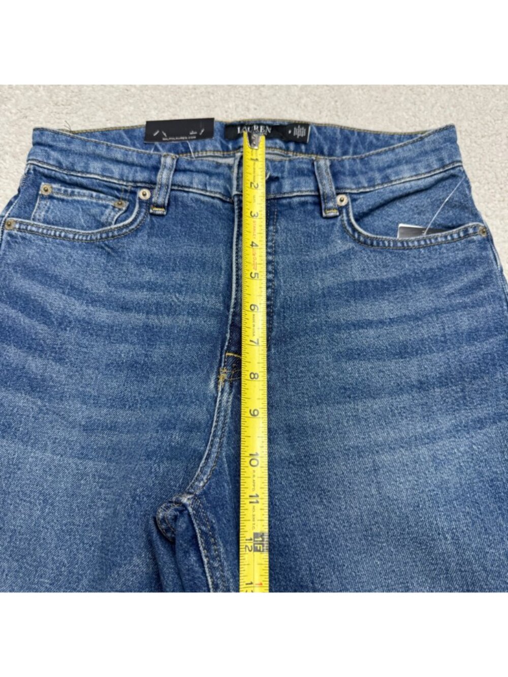 NWT $115 Laruen Ralph Lauren Women's High Rise Straight Ankle Blue Jeans, 8/29 - Picture 9 of 11
